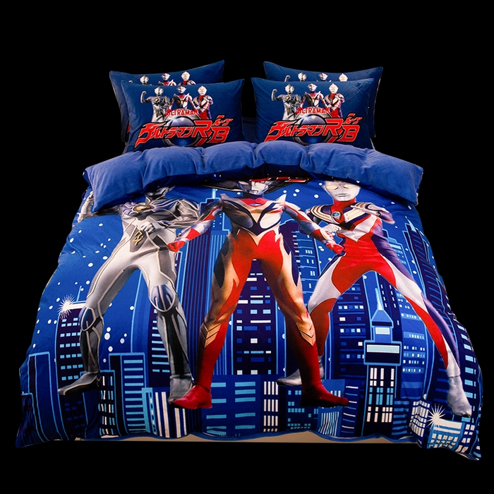 91家纺网 家纺一手货源 找家纺 一电 2025外贸跨境电商儿童卡通床上四件套亲肤牛奶绒学生三件床单被套加大珊瑚宝宝卡通单被套2 奥特归来