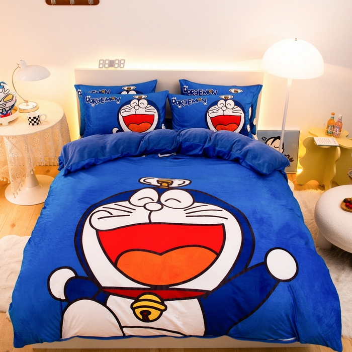 91家纺网 家纺一手货源 找家纺 （总）一电 2025外贸跨境电商儿童卡通床上四件套亲肤牛奶绒学生三件床单被套加大珊瑚宝宝卡通单被套