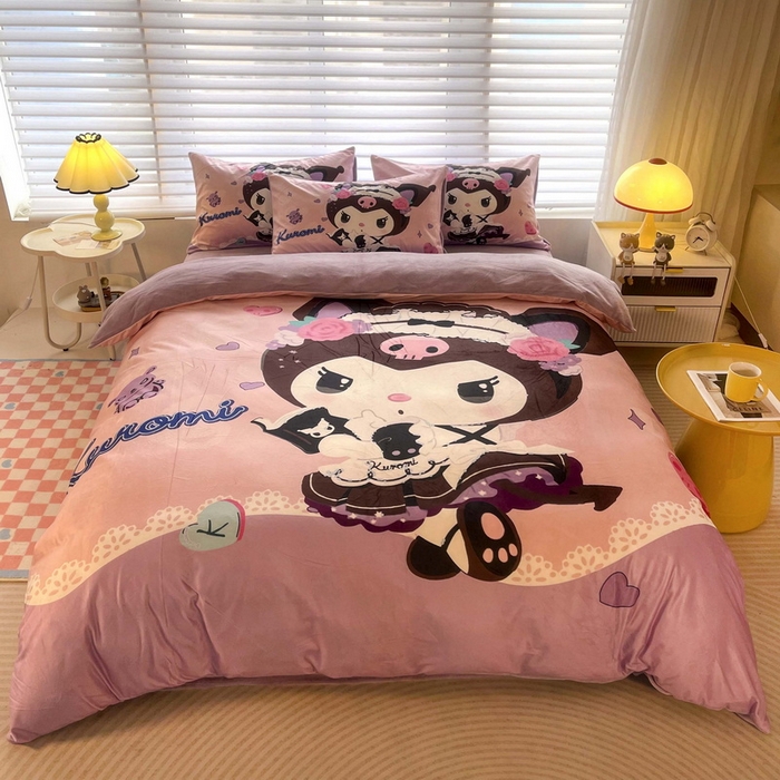 91家纺网 家纺一手货源 找家纺 （总）一电 2025外贸跨境电商儿童卡通床上四件套亲肤牛奶绒学生三件床单被套加大珊瑚宝宝卡通单被套