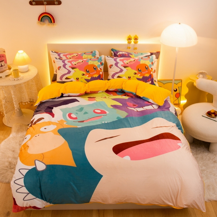 91家纺网 家纺一手货源 找家纺 （总）一电 2025外贸跨境电商儿童卡通床上四件套亲肤牛奶绒学生三件床单被套加大珊瑚宝宝卡通单被套
