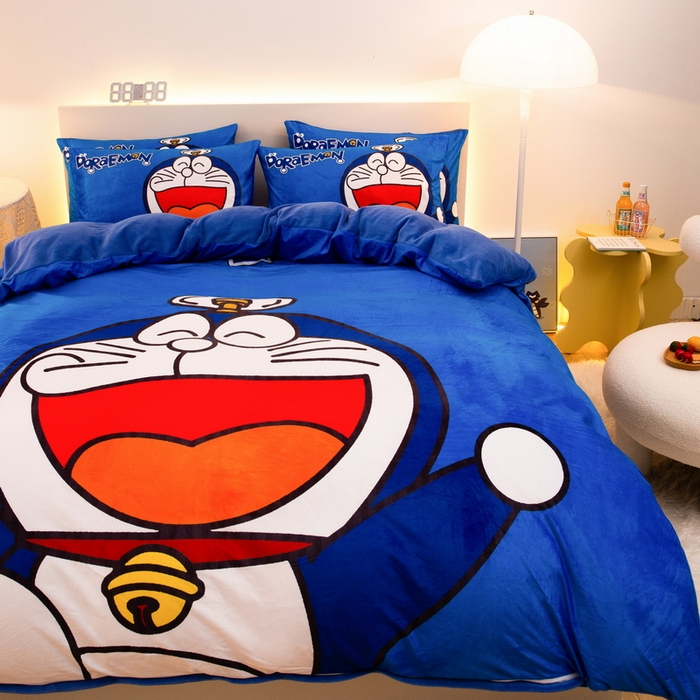 91家纺网 家纺一手货源 找家纺 一电 2025外贸跨境电商儿童卡通床上四件套亲肤牛奶绒学生三件床单被套加大珊瑚宝宝卡通单被套 叮当快跑