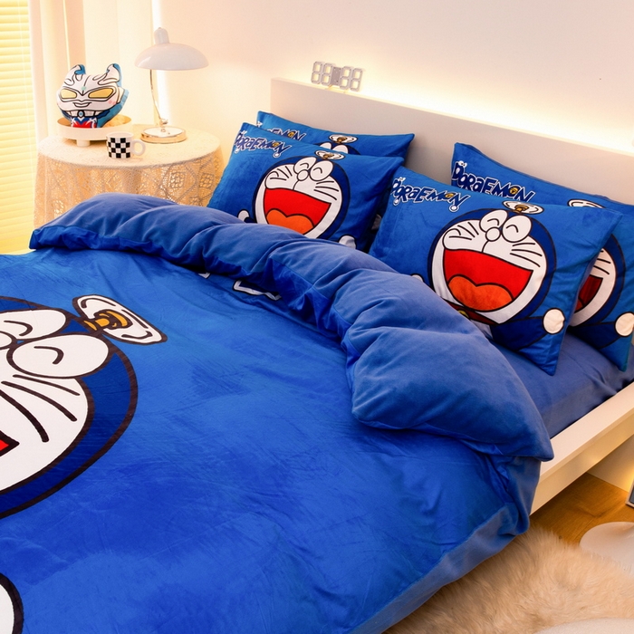 91家纺网 家纺一手货源 找家纺 一电 2025外贸跨境电商儿童卡通床上四件套亲肤牛奶绒学生三件床单被套加大珊瑚宝宝卡通单被套 叮当快跑