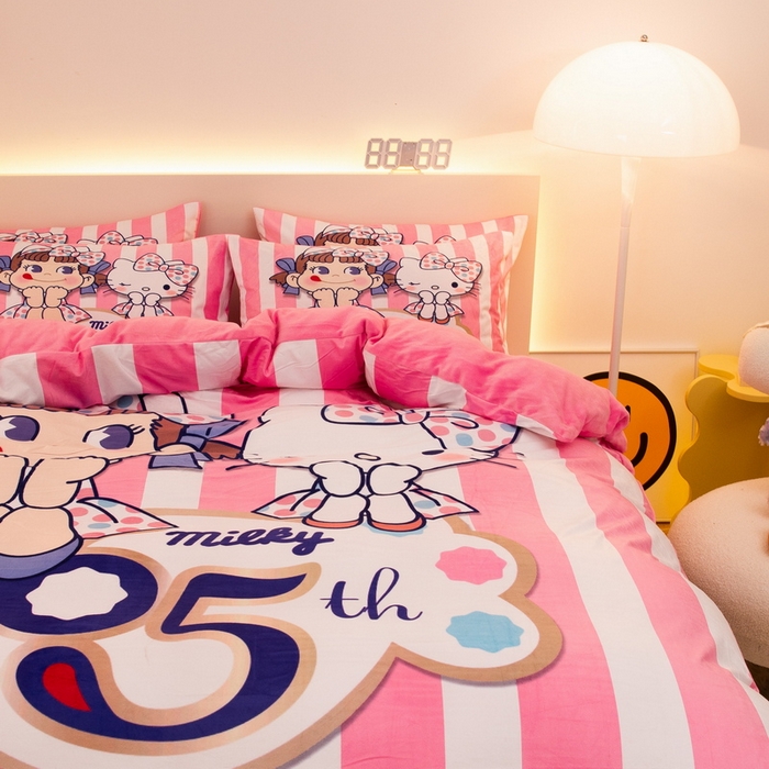 91家纺网 家纺一手货源 找家纺 一电 2025外贸跨境电商儿童卡通床上四件套亲肤牛奶绒学生三件床单被套加大珊瑚宝宝卡通单被套 公主伙伴