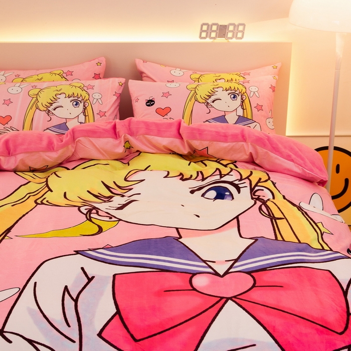 91家纺网 家纺一手货源 找家纺 （总）一电 2025外贸跨境电商儿童卡通床上四件套亲肤牛奶绒学生三件床单被套加大珊瑚宝宝卡通3