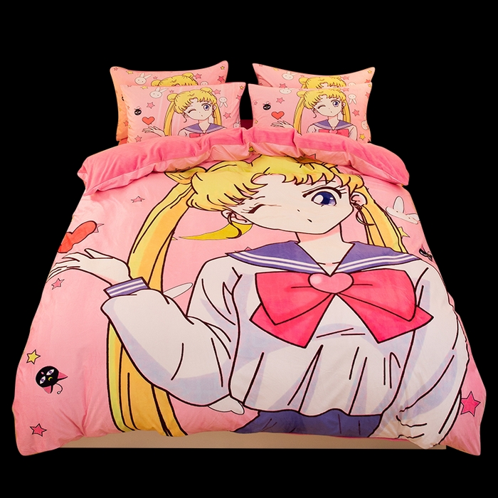 91家纺网 家纺一手货源 找家纺 （总）一电 2025外贸跨境电商儿童卡通床上四件套亲肤牛奶绒学生三件床单被套加大珊瑚宝宝卡通3