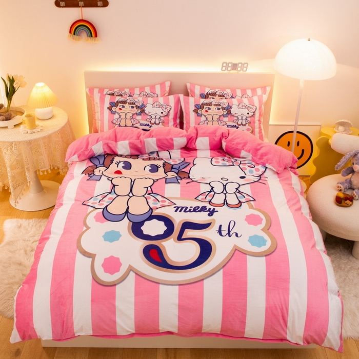 91家纺网 家纺一手货源 找家纺 （总）一电 2025外贸跨境电商儿童卡通床上四件套亲肤牛奶绒学生三件床单被套加大珊瑚宝宝卡通3