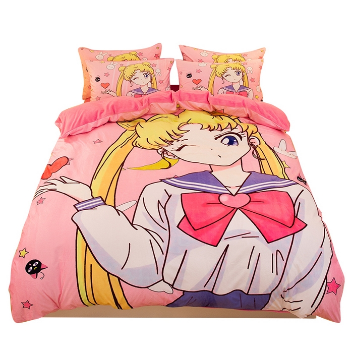 91家纺网 家纺一手货源 找家纺 （总）一电 2025外贸跨境电商儿童卡通床上四件套亲肤牛奶绒学生三件床单被套加大珊瑚宝宝卡通单被套3