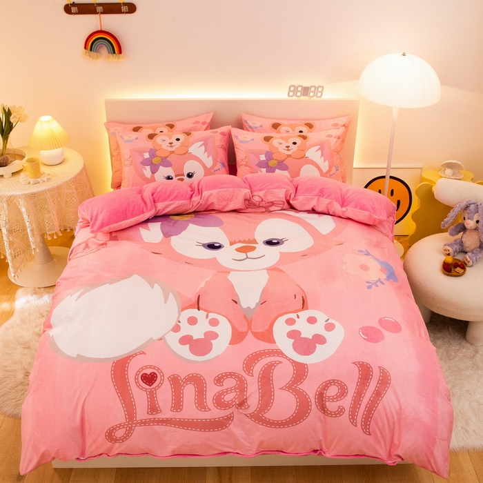 91家纺网 家纺一手货源 找家纺 一电 2025外贸跨境电商儿童卡通床上四件套亲肤牛奶绒学生三件床单被套加大珊瑚宝宝卡通单被套3 贝贝熊
