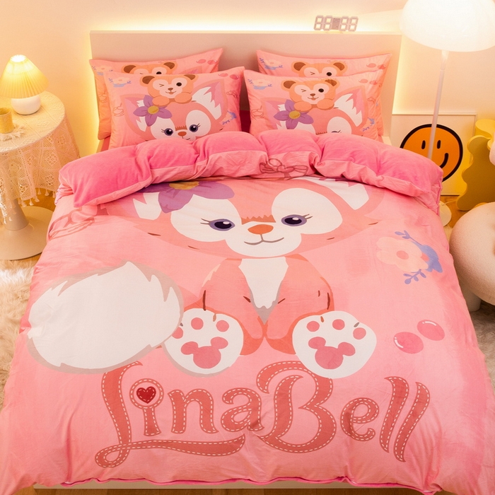 91家纺网 家纺一手货源 找家纺 一电 2025外贸跨境电商儿童卡通床上四件套亲肤牛奶绒学生三件床单被套加大珊瑚宝宝卡通3 贝贝熊