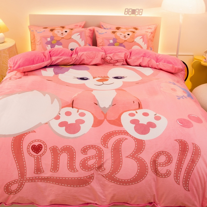 91家纺网 家纺一手货源 找家纺 一电 2025外贸跨境电商儿童卡通床上四件套亲肤牛奶绒学生三件床单被套加大珊瑚宝宝卡通3 贝贝熊