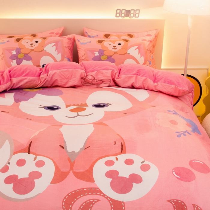 91家纺网 家纺一手货源 找家纺 一电 2025外贸跨境电商儿童卡通床上四件套亲肤牛奶绒学生三件床单被套加大珊瑚宝宝卡通3 贝贝熊