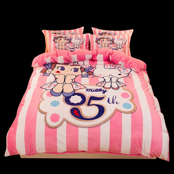 91家纺网 家纺一手货源 找家纺 一电 2025外贸跨境电商儿童卡通床上四件套亲肤牛奶绒学生三件床单被套加大珊瑚宝宝卡通单被套3 公主伙伴