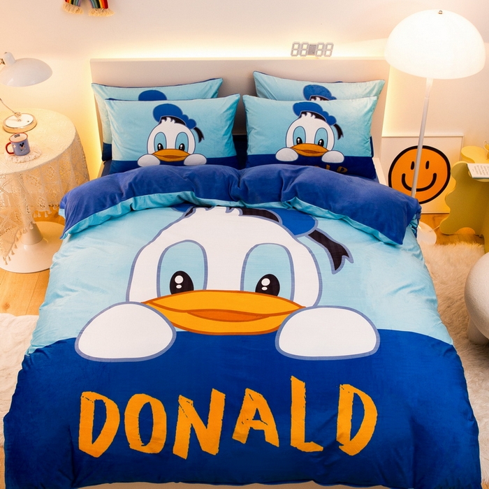 91家纺网 家纺一手货源 找家纺 一电 2025外贸跨境电商儿童卡通床上四件套亲肤牛奶绒学生三件床单被套加大珊瑚宝宝卡通3 起立