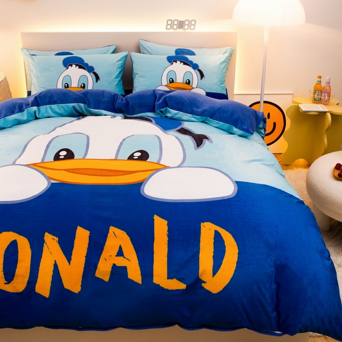 91家纺网 家纺一手货源 找家纺 一电 2025外贸跨境电商儿童卡通床上四件套亲肤牛奶绒学生三件床单被套加大珊瑚宝宝卡通3 起立