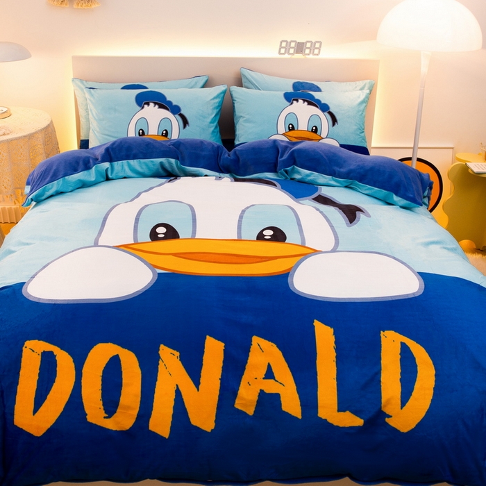 91家纺网 家纺一手货源 找家纺 一电 2025外贸跨境电商儿童卡通床上四件套亲肤牛奶绒学生三件床单被套加大珊瑚宝宝卡通单被套3 起立