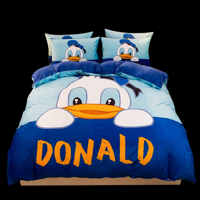 91家纺网 家纺一手货源 找家纺 一电 2025外贸跨境电商儿童卡通床上四件套亲肤牛奶绒学生三件床单被套加大珊瑚宝宝卡通单被套3 起立