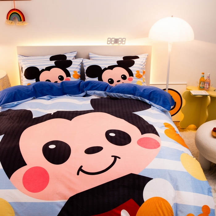 91家纺网 家纺一手货源 找家纺 一电 2025外贸跨境电商儿童卡通床上四件套亲肤牛奶绒学生三件床单被套加大珊瑚宝宝卡通单被套 小哥哥