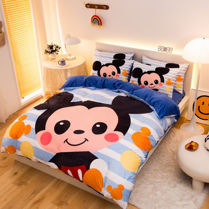91家纺网 家纺一手货源 找家纺 一电 2025外贸跨境电商儿童卡通床上四件套亲肤牛奶绒学生三件床单被套加大珊瑚宝宝卡通单被套 小哥哥