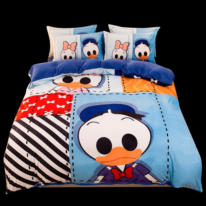 91家纺网 家纺一手货源 找家纺 一电 2025外贸跨境电商儿童卡通床上四件套亲肤牛奶绒学生三件床单被套加大珊瑚宝宝卡通单被套3 上课