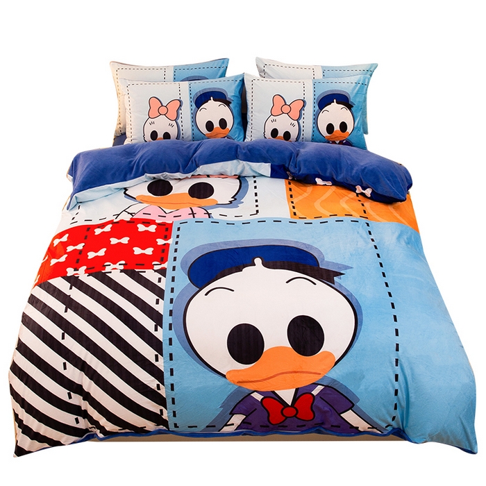 91家纺网 家纺一手货源 找家纺 一电 2025外贸跨境电商儿童卡通床上四件套亲肤牛奶绒学生三件床单被套加大珊瑚宝宝卡通单被套3 上课