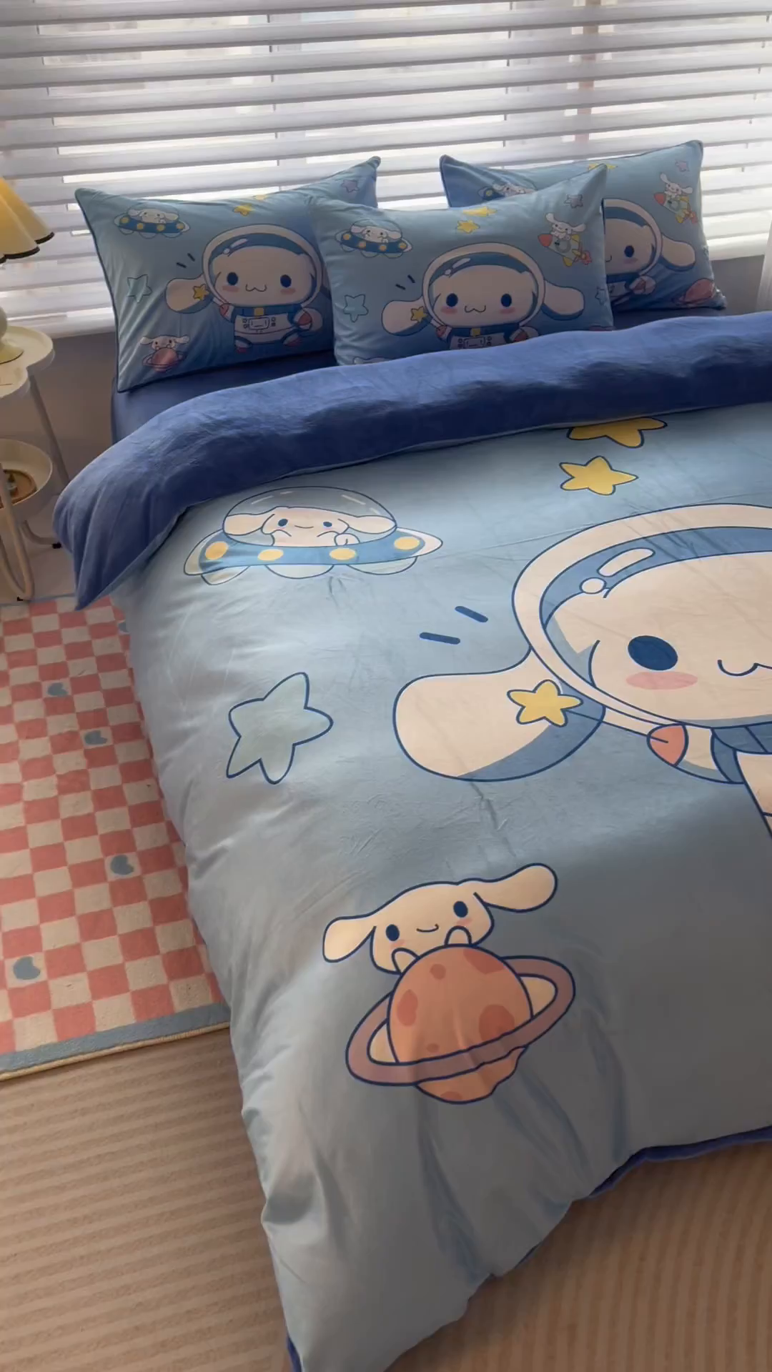 91家纺网 家纺一手货源 找家纺 一电 2025外贸跨境电商儿童卡通床上四件套亲肤牛奶绒学生三件床单被套加大珊瑚宝宝卡通3 太空玉桂狗