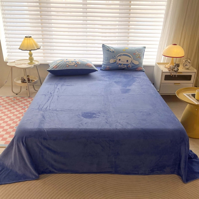 91家纺网 家纺一手货源 找家纺 一电 2025外贸跨境电商儿童卡通床上四件套亲肤牛奶绒学生三件床单被套加大珊瑚宝宝卡通单被套3 太空玉桂狗