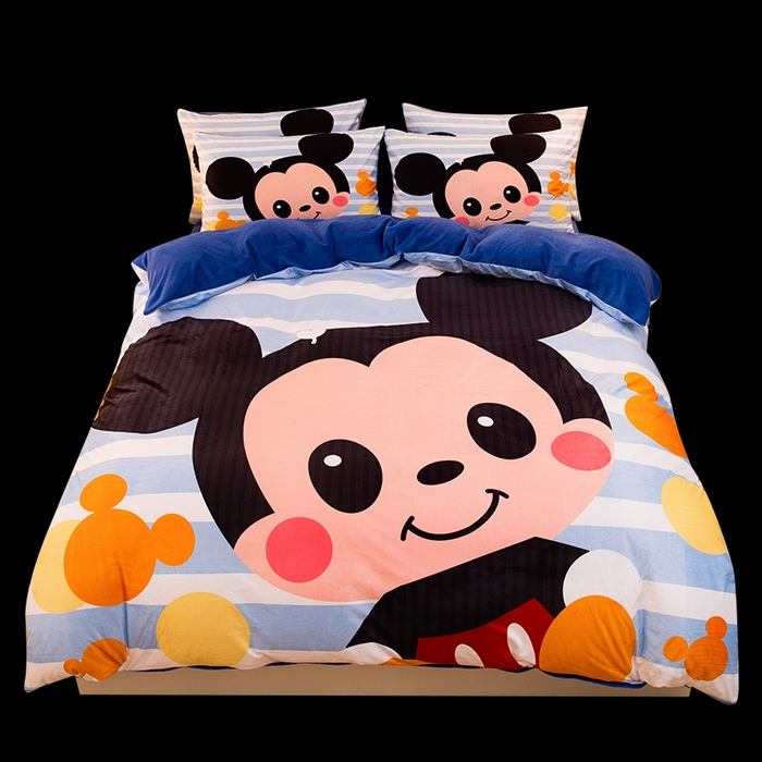 91家纺网 家纺一手货源 找家纺 一电 2025外贸跨境电商儿童卡通床上四件套亲肤牛奶绒学生三件床单被套加大珊瑚宝宝卡通3 小哥哥