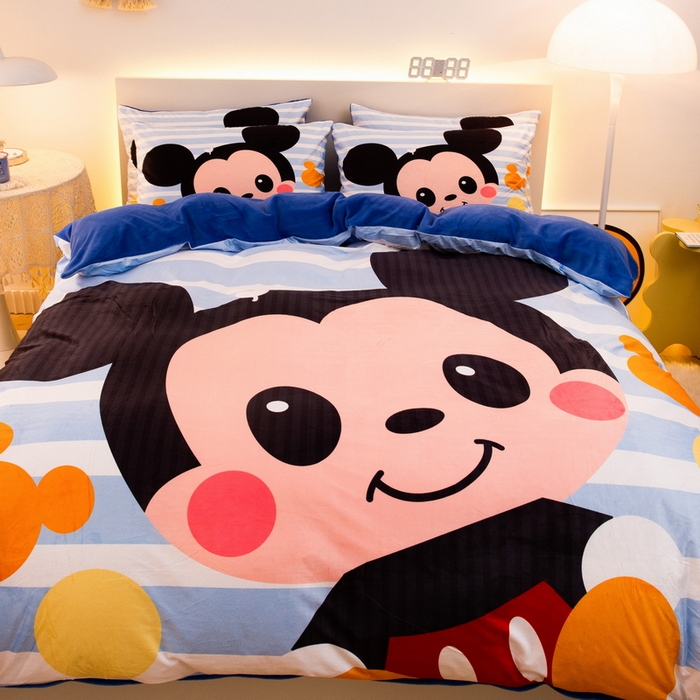 91家纺网 家纺一手货源 找家纺 一电 2025外贸跨境电商儿童卡通床上四件套亲肤牛奶绒学生三件床单被套加大珊瑚宝宝卡通单被套3 小哥哥
