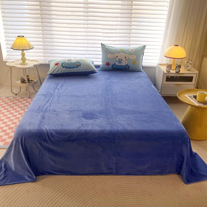 91家纺网 家纺一手货源 找家纺 一电 2025外贸跨境电商儿童卡通床上四件套亲肤牛奶绒学生三件床单被套加大珊瑚宝宝卡通3 小熊玉桂狗