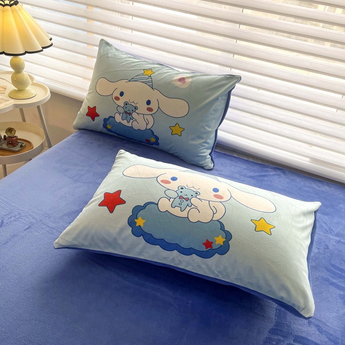 91家纺网 家纺一手货源 找家纺 一电 2025外贸跨境电商儿童卡通床上四件套亲肤牛奶绒学生三件床单被套加大珊瑚宝宝卡通单被套3 小熊玉桂狗