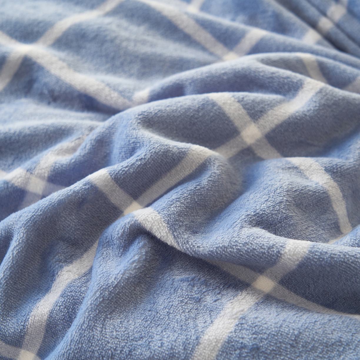 91家纺网 家纺一手货源 找家纺 寐绸家纺 2025秋冬新款牛奶绒无印风四件套 无印风四件套-蓝调格