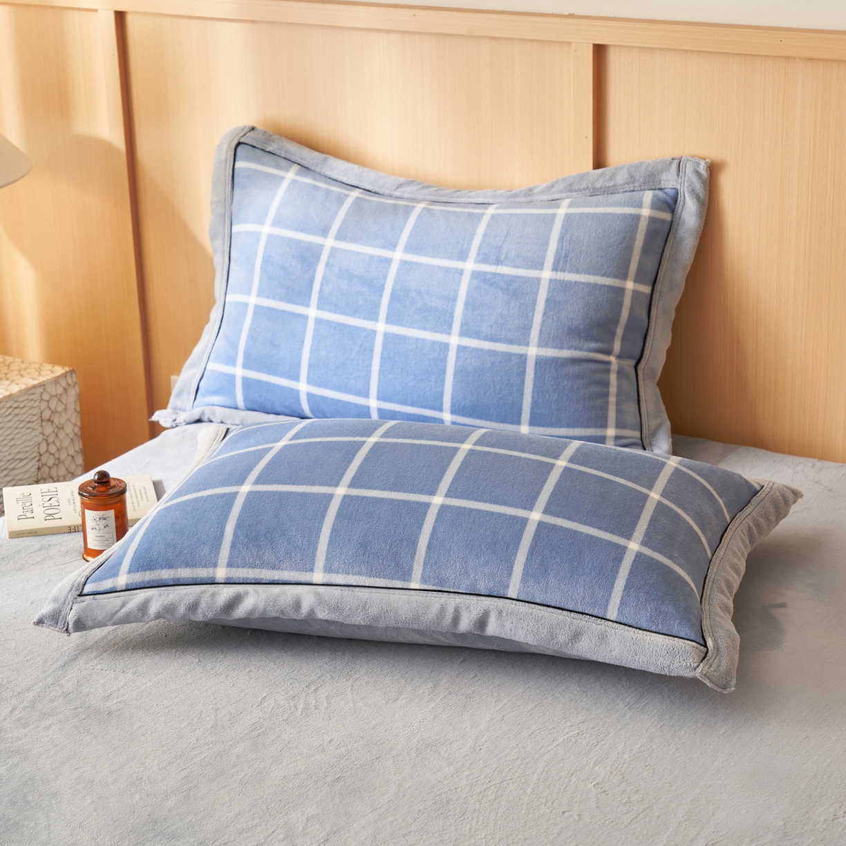 91家纺网 家纺一手货源 找家纺 寐绸家纺 2025秋冬新款牛奶绒无印风四件套 无印风四件套-蓝调格