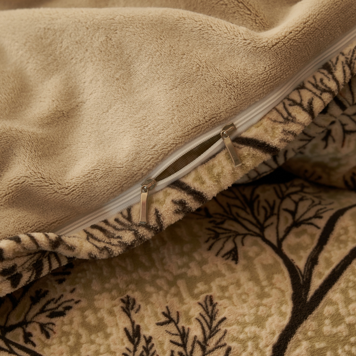 91家纺网 家纺一手货源 找家纺 寐绸家纺 2025秋冬新款230g中古风牛奶绒雕花四件套 中古-如意-米灰