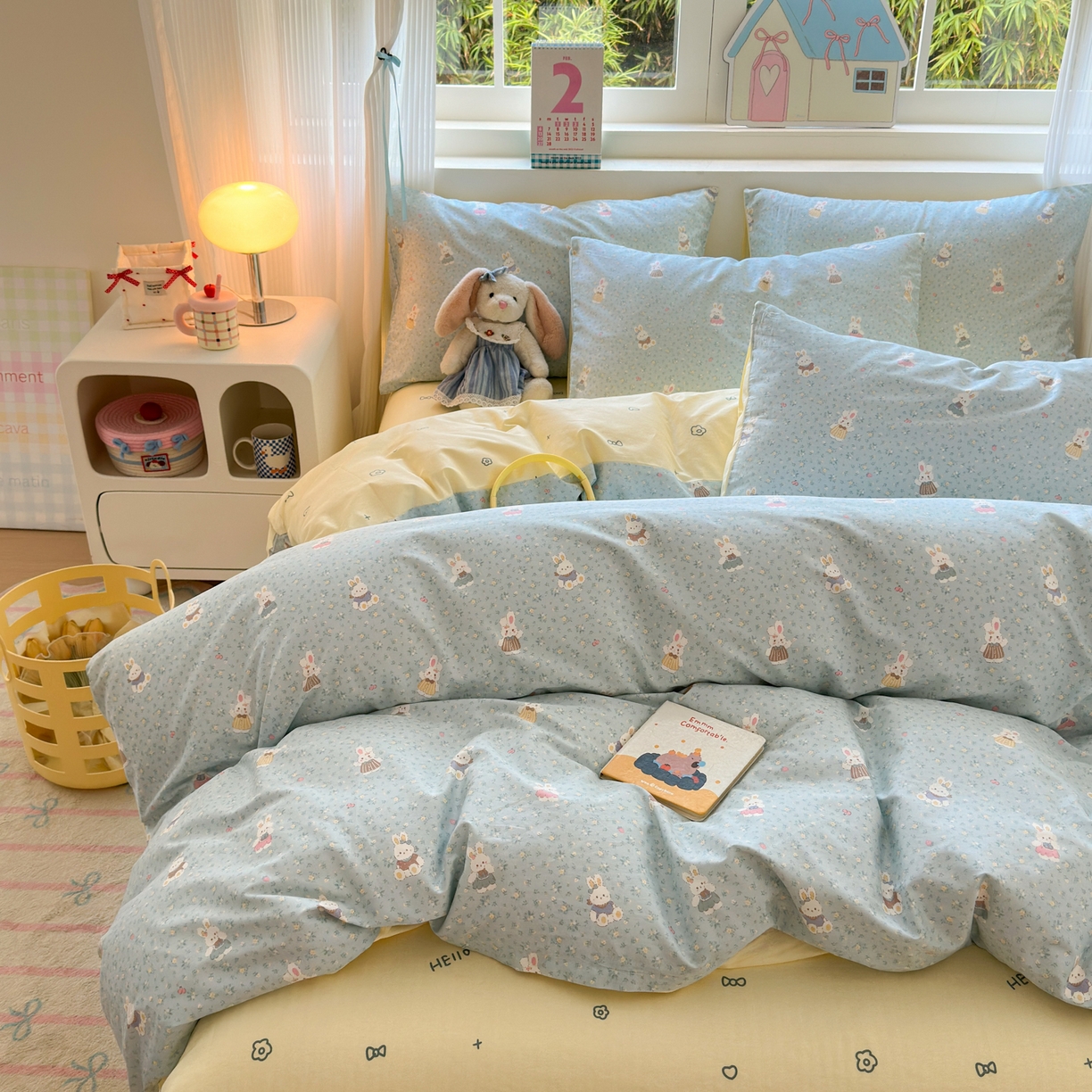 91家纺网 家纺一手货源 找家纺 （总）清雅福 2026春夏新品全棉13372小清新四件套系列