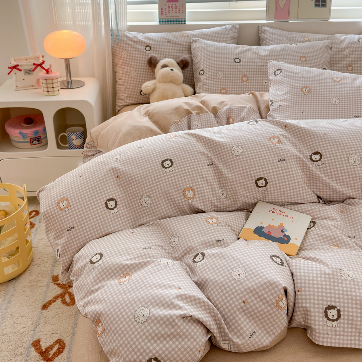 91家纺网 家纺一手货源 找家纺 清雅福 2026春夏新品全棉13372小清新四件套系列 麦克狮