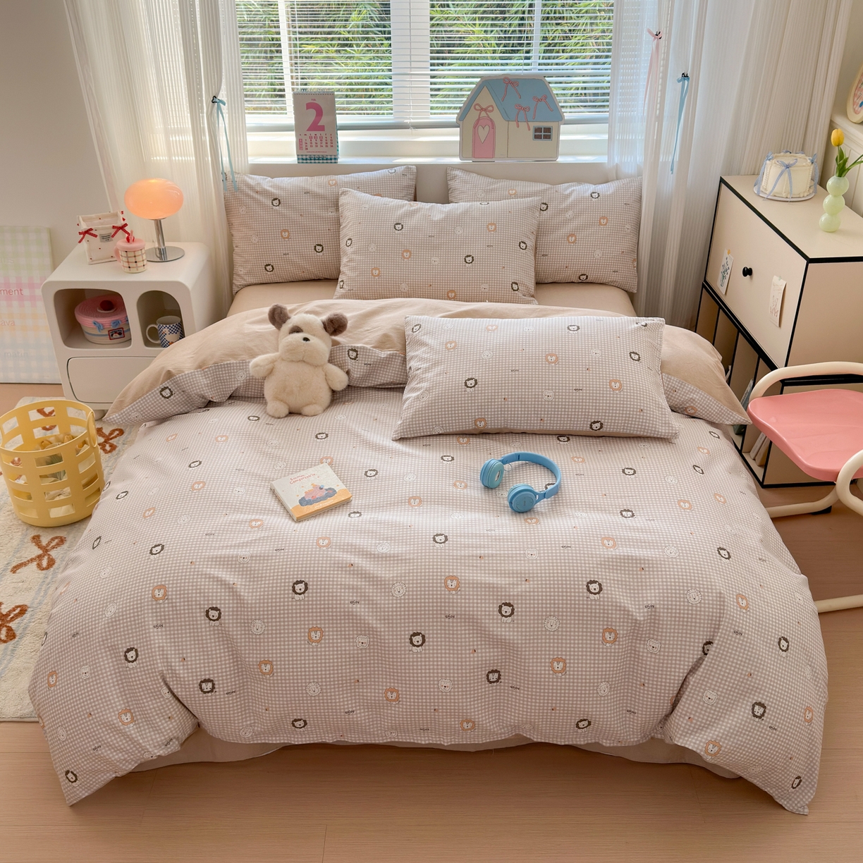 清雅福 2026春夏新品全棉13372小清新四件套系列 麦克狮