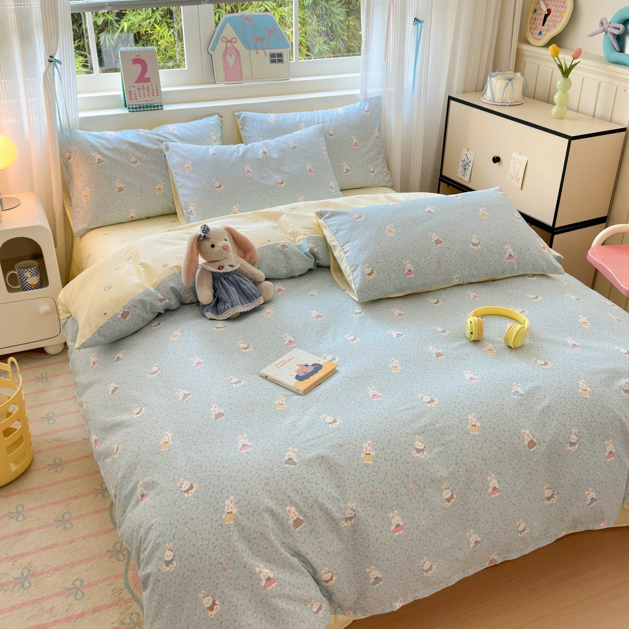 91家纺网 家纺一手货源 找家纺 （总）清雅福 2026春夏新品全棉13372小清新单被套系列