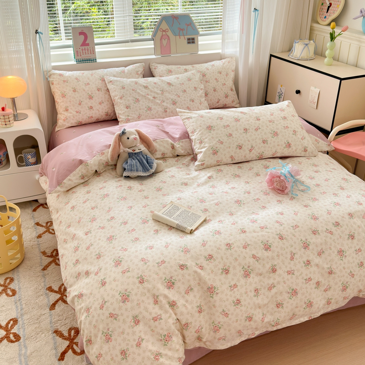 91家纺网 家纺一手货源 找家纺 清雅福 2026春夏新品全棉13372小清新单被套系列 科罗娜