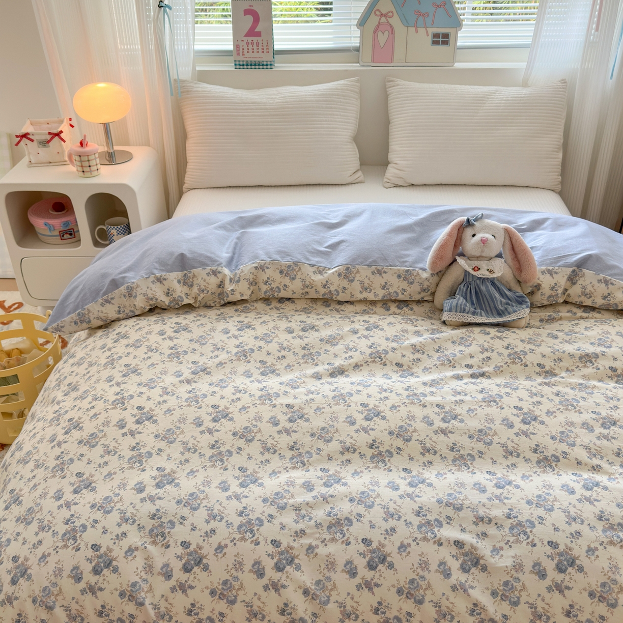 91家纺网 家纺一手货源 找家纺 清雅福 2026春夏新品全棉13372小清新单被套系列 千代兰