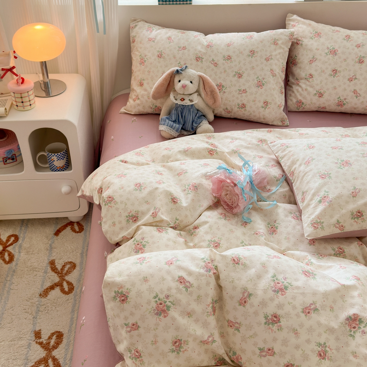 91家纺网 家纺一手货源 找家纺 清雅福 2026春夏新品全棉13372小清新单被套系列 科罗娜