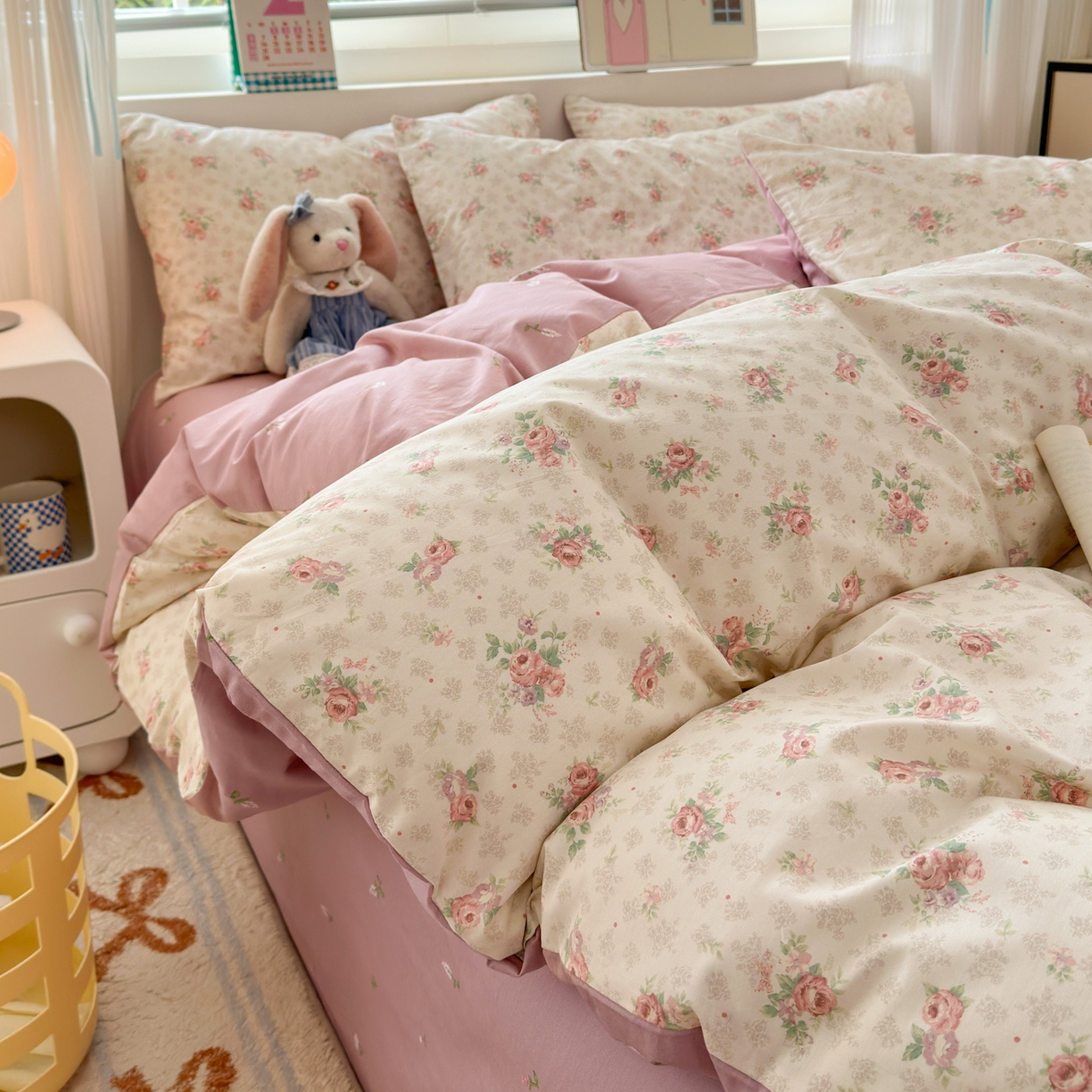 91家纺网 家纺一手货源 找家纺 清雅福 2026春夏新品全棉13372小清新单枕套系列 科罗娜