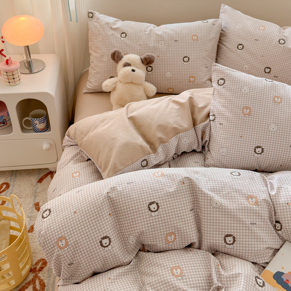 91家纺网 家纺一手货源 找家纺 清雅福 2026春夏新品全棉13372小清新单枕套系列 麦克狮