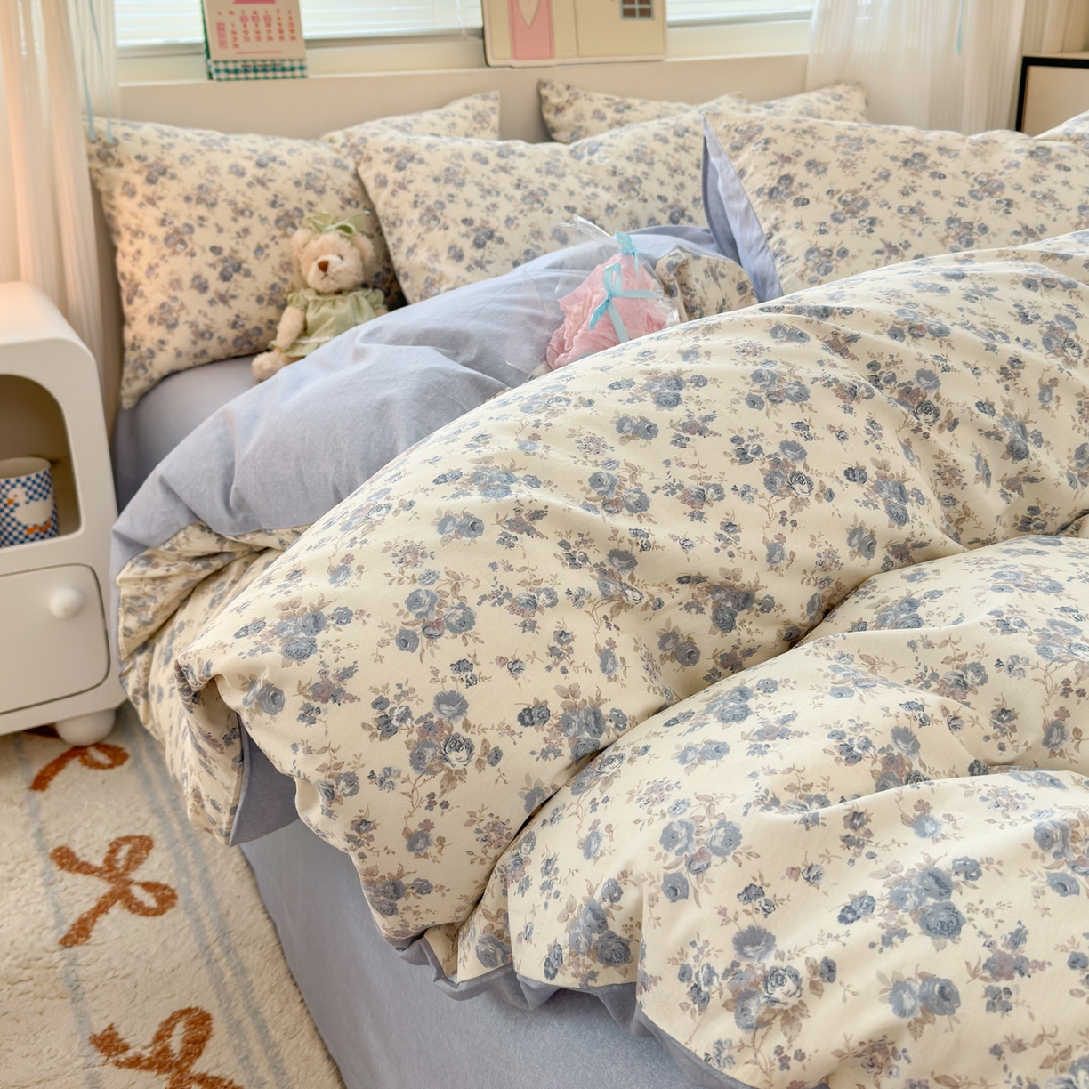 91家纺网 家纺一手货源 找家纺 清雅福 2026春夏新品全棉13372小清新单枕套系列 千代兰