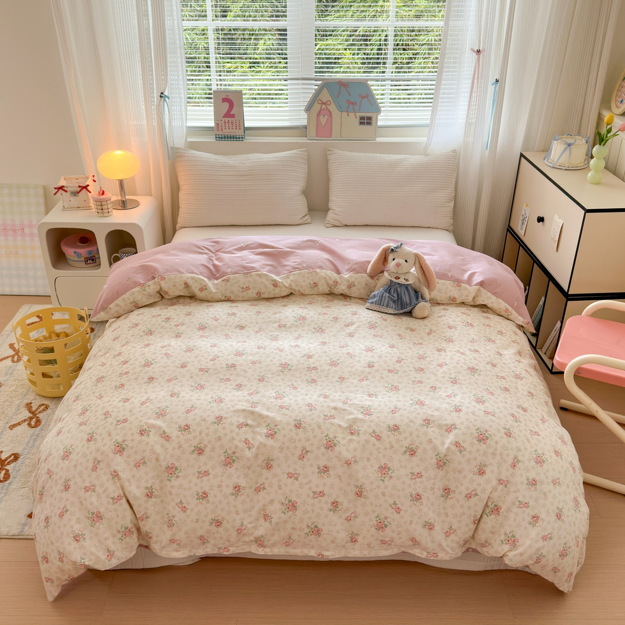 91家纺网 家纺一手货源 找家纺 清雅福 2026春夏新品全棉13372小清新单枕套系列 科罗娜