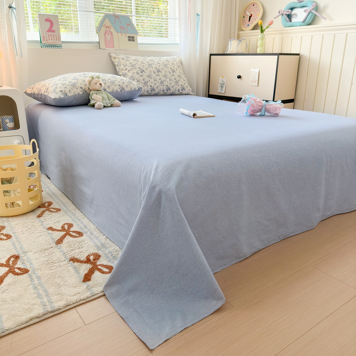 91家纺网 家纺一手货源 找家纺 清雅福 2026春夏新品全棉13372小清新单枕套系列 千代兰