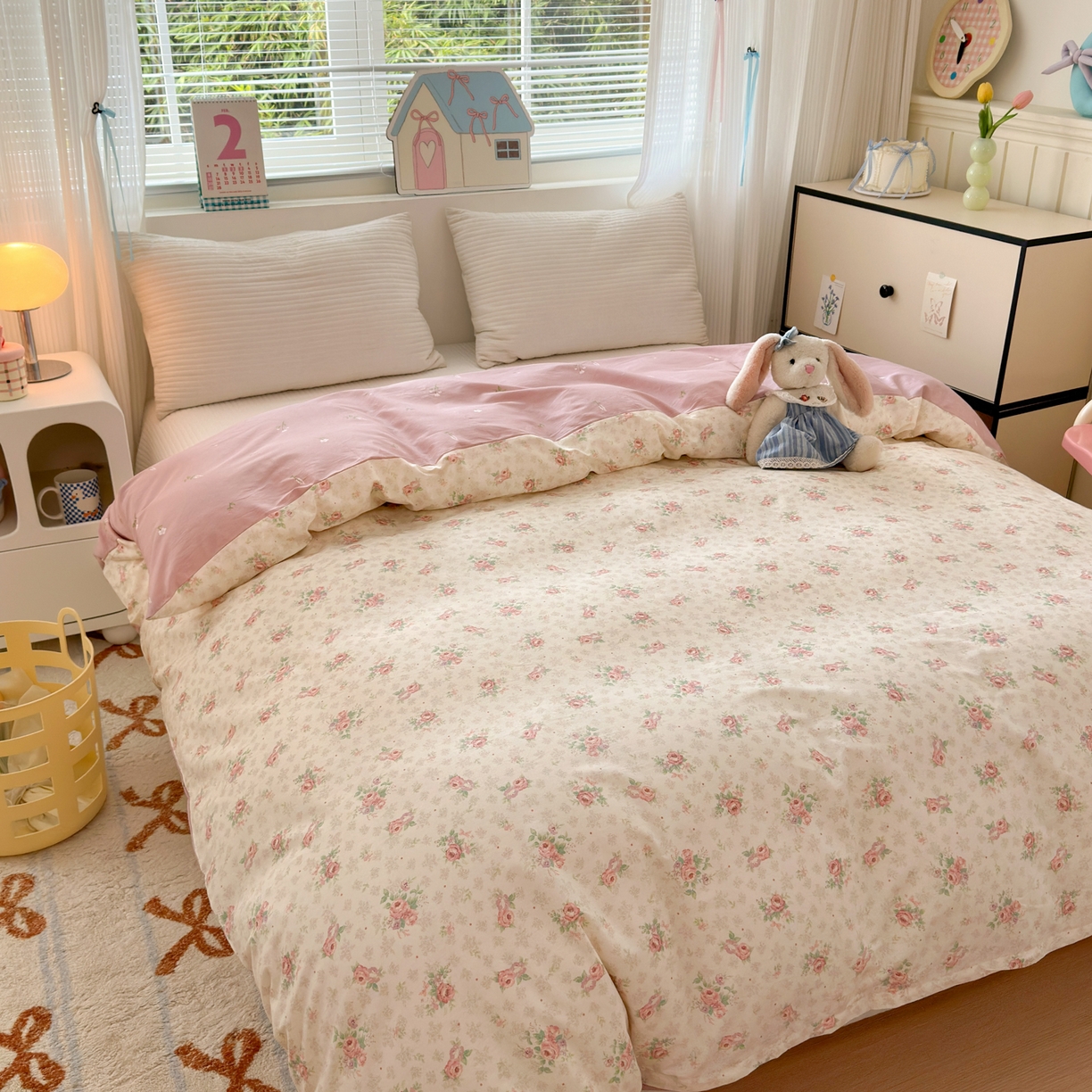 91家纺网 家纺一手货源 找家纺 清雅福 2026春夏新品全棉13372小清新单枕套系列 科罗娜