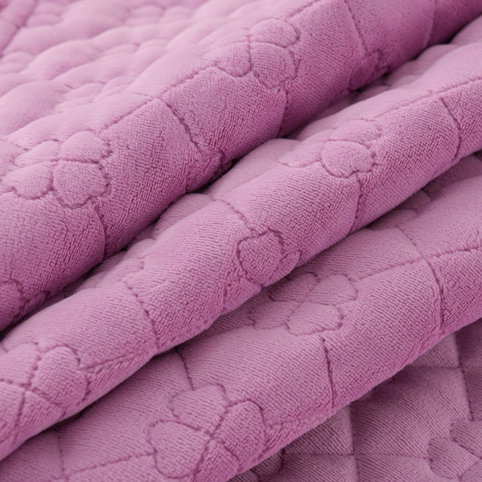 91家纺网 家纺一手货源 找家纺 优家居 2025新款240克高克重牛奶绒韩版刺绣花牛奶绒夹棉床盖四件套 栀子花-紫色