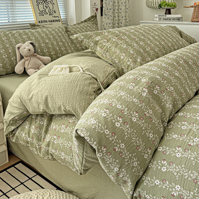 91家纺网 家纺一手货源 找家纺 （总）仟网汇 2025新款古法水洗棉小布袋四件套