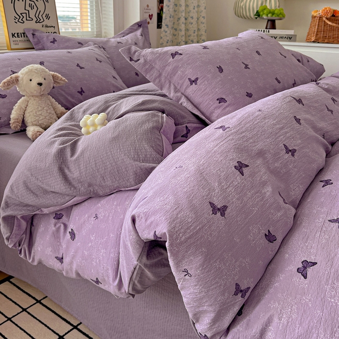 91家纺网 家纺一手货源 找家纺 （总）仟网汇 2025新款古法水洗棉小布袋四件套