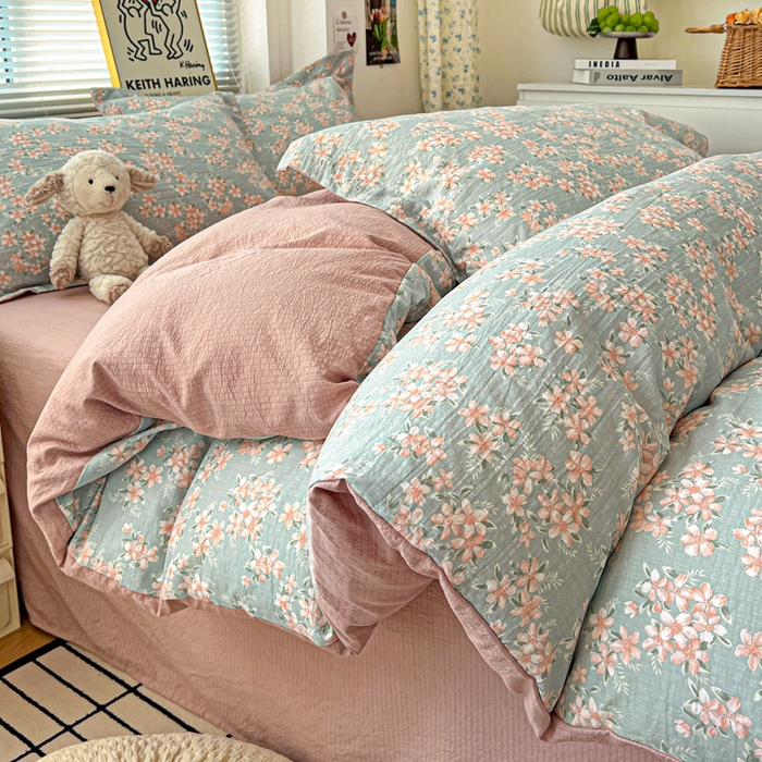 91家纺网 家纺一手货源 找家纺 （总）仟网汇 2025新款古法水洗棉小布袋四件套